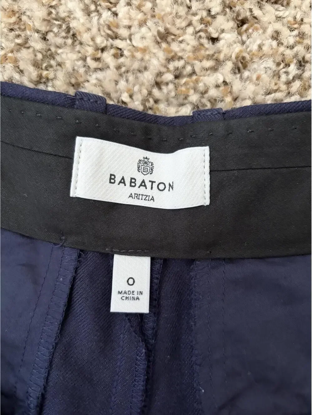 Aritzia Babaton Linen Blend Navy Blue Wide Leg Dress Pants Women’s Size 0